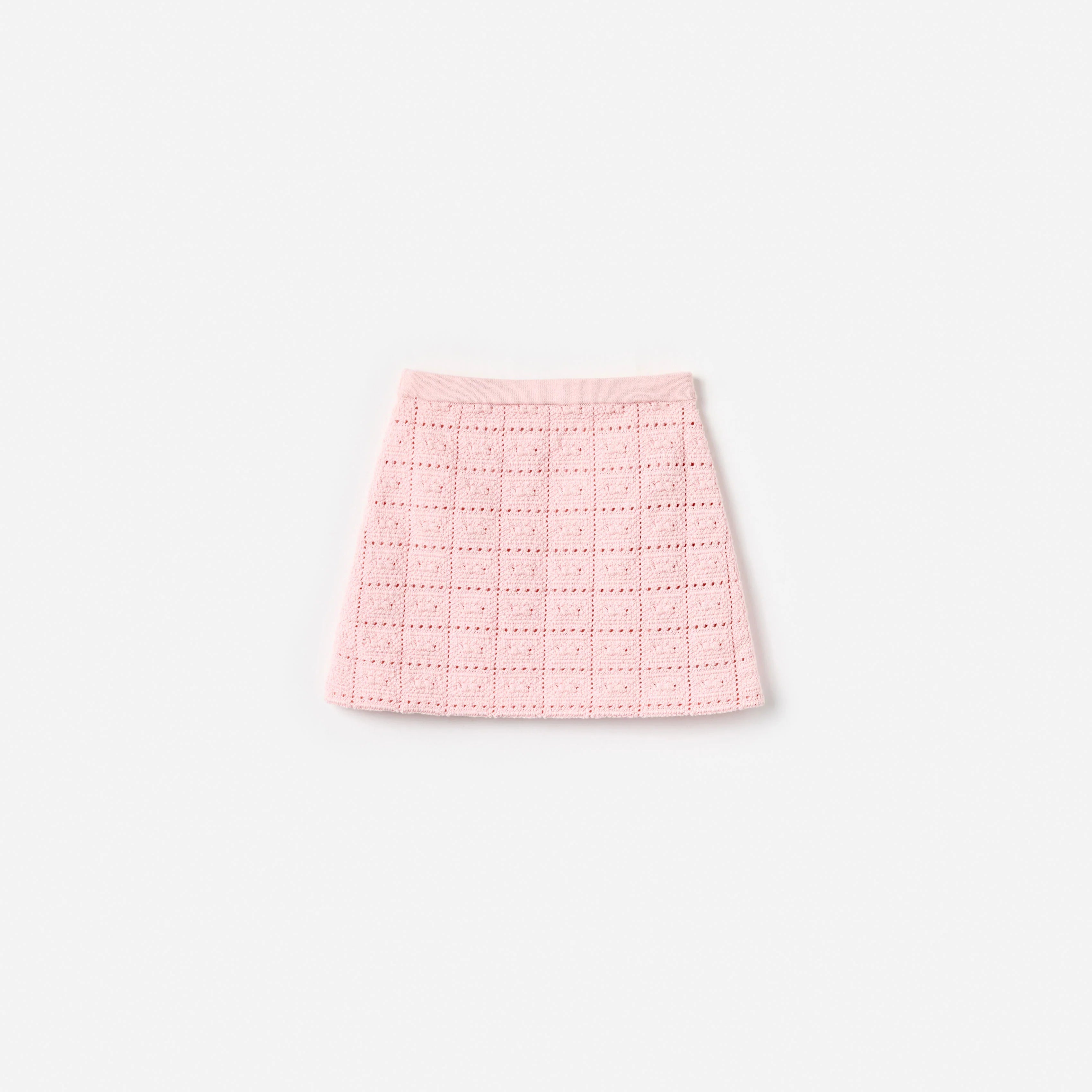 Pink Textured Knit Skirt