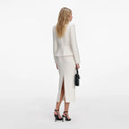 Cream Boucle Tailored Midi Dress