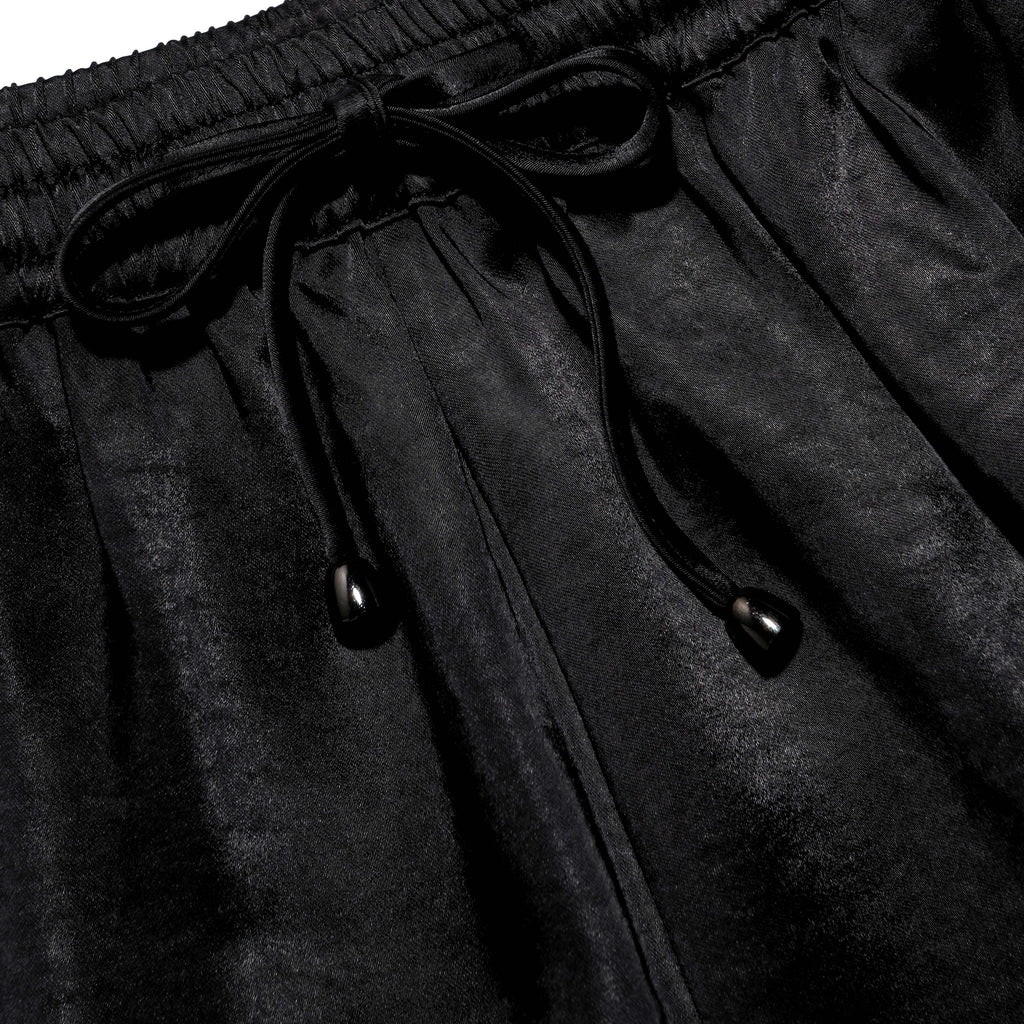 Black Satin Lace Shorts