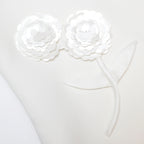 White Crepe Embellished Flower Mini Dress