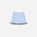 Blue Frill Trim Knit Skirt