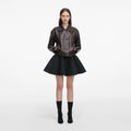 Brown Cropped Leather Jacket