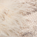 Champagne Rhinestone Feather Top