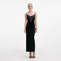 Black Velvet Strappy Midi Dress