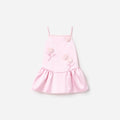 Pink Crepe Sequin Flower Dress