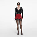 Red Crystal Chainmail Mini Skirt
