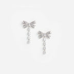 Crystal Bow Droplet Earrings