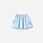 Blue Satin Sequin Flower Skirt
