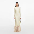 Yellow Viscose Lace Maxi Dress