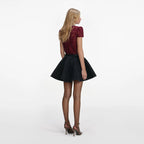 Burgundy Lace Crystal Trim Top