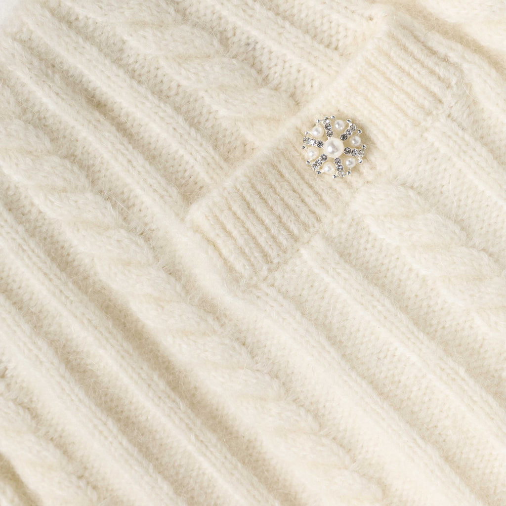Cream Alpaca Knit Skirt