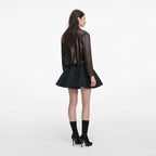 Brown Cropped Leather Jacket