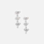 Micro Bow Pearl Tiered Earrings