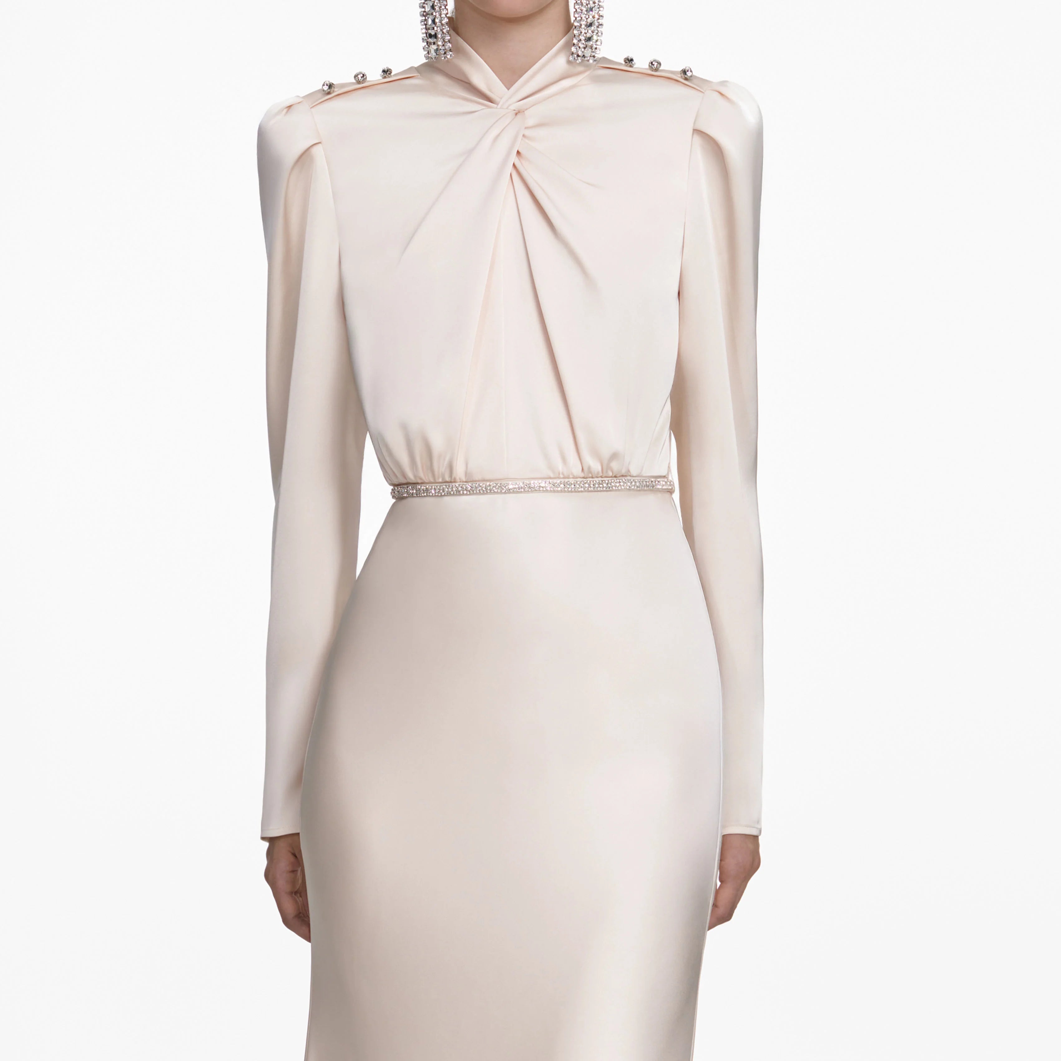 Champagne Satin Maxi Dress