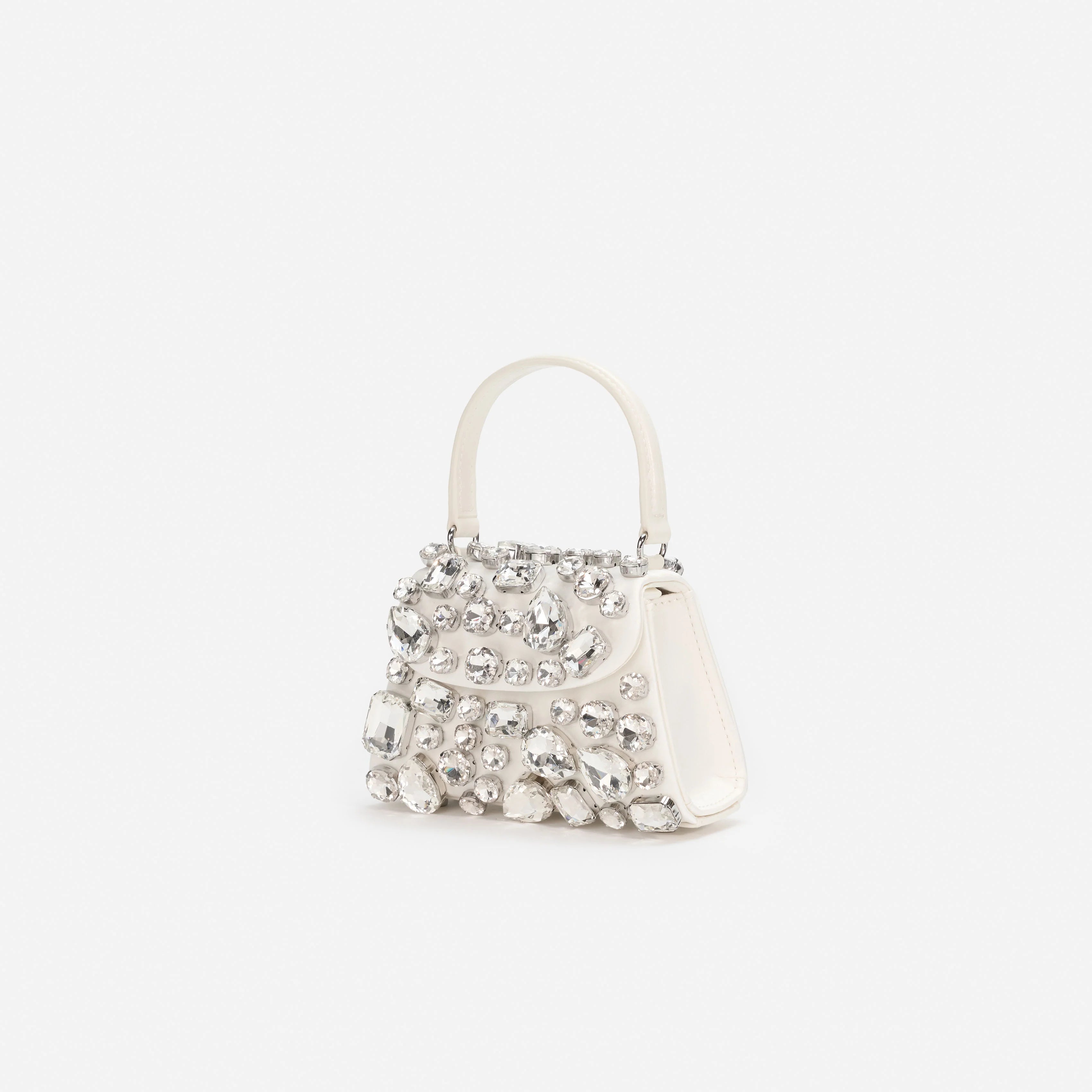 Cream Multi Crystal Mini Bag