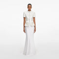 White Sequin Tailored Maxi Dress