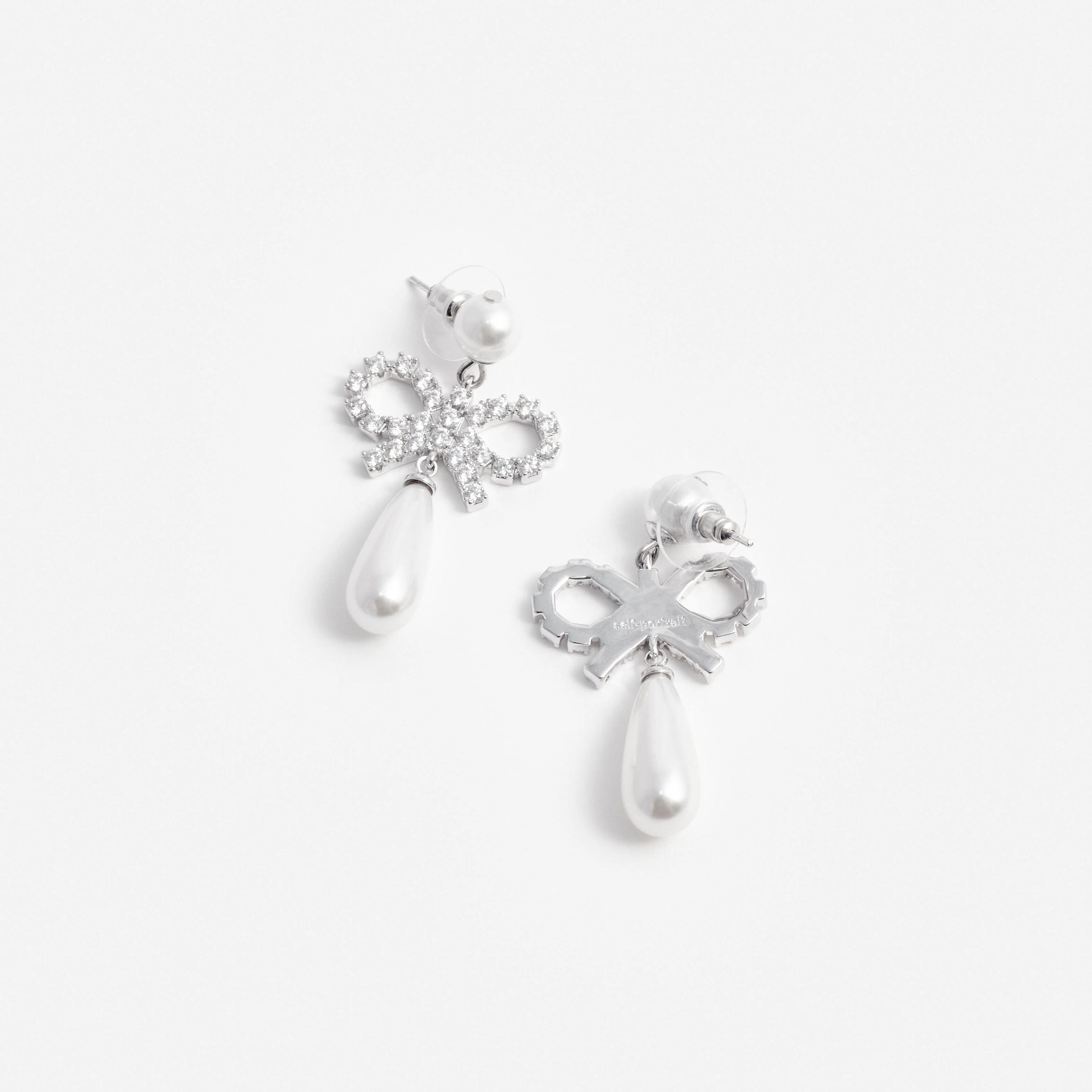 Pearl Bow Droplet Earrings