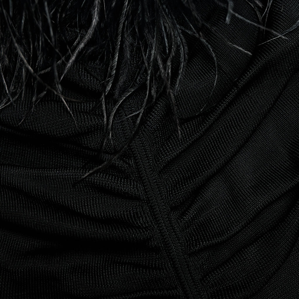 Black Feather Viscose Knit Top