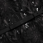 Black Guipure Lace Midi Dress