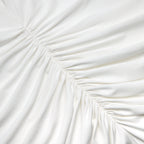 White Jersey Ruched Maxi Dress