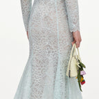 Mint Lace Midi Skirt