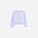 Lilac Sequin Flower Embroidered Knit Cardigan