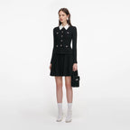 Black Tailored Knit Mini Dress
