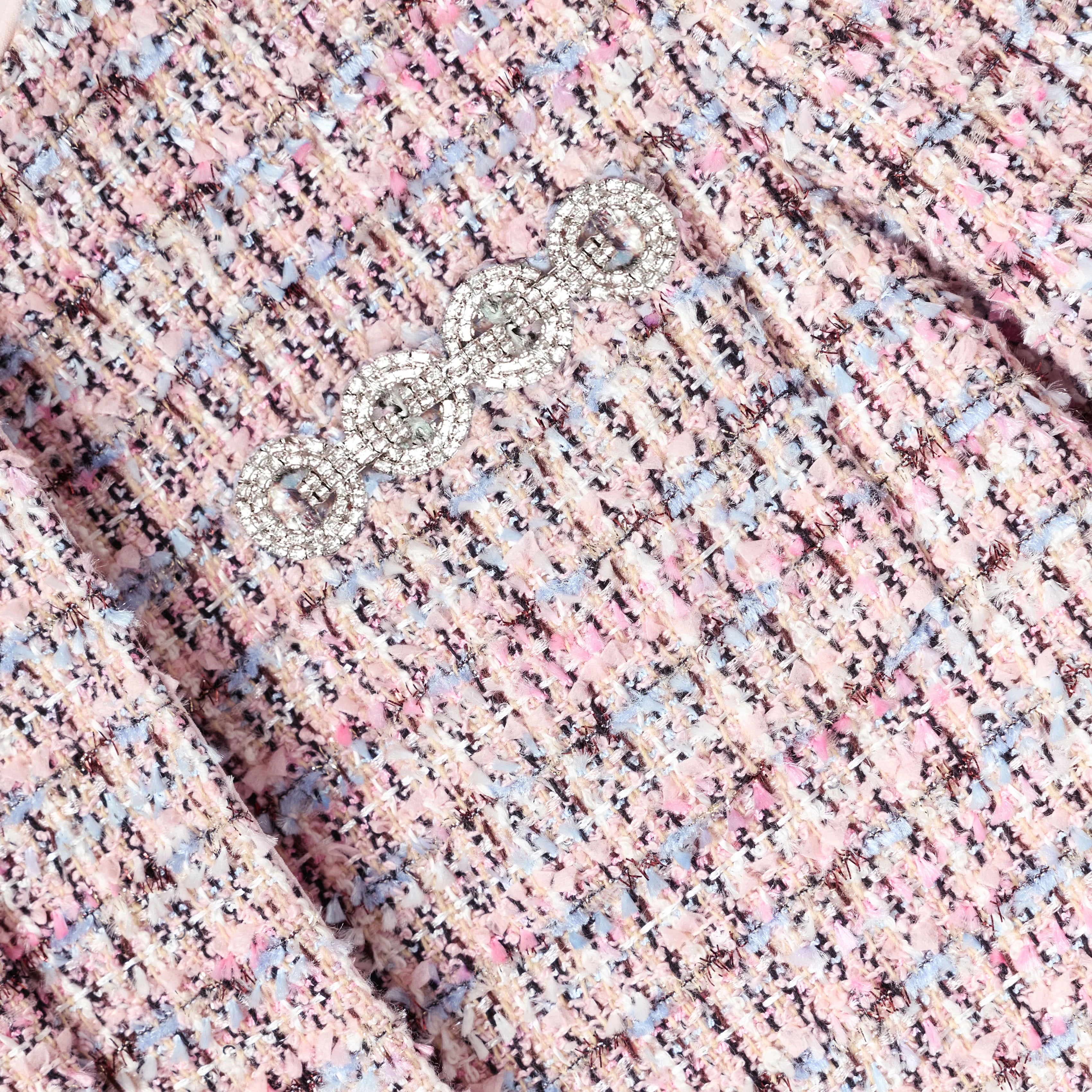 Pink Boucle Fur Jacket