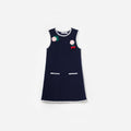 Navy Crochet Knitted Dress