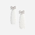Bow Beaded Waterfall Earrings