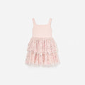 Pink Sequin Embellished Tiered Dress