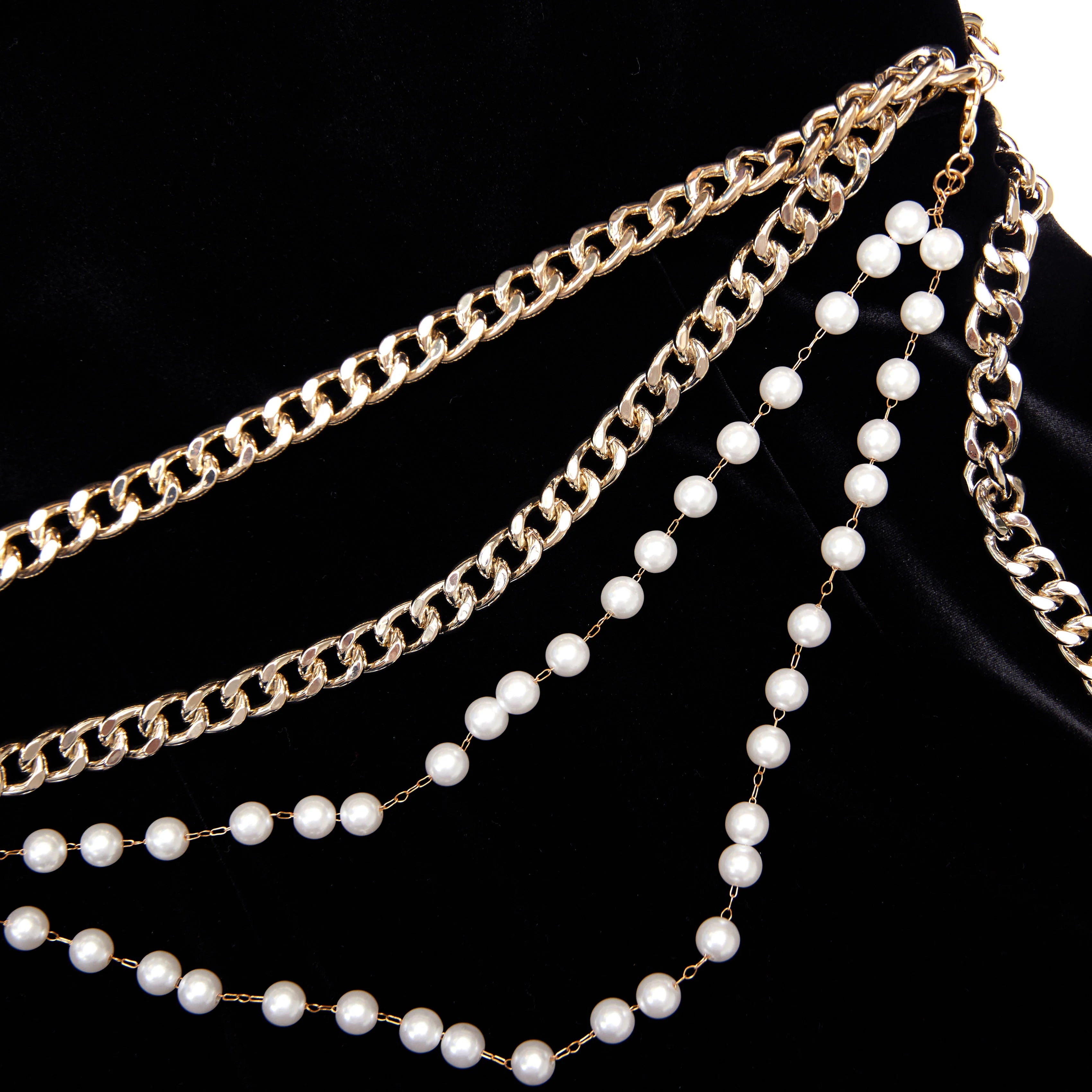 Black Velvet Chain Belt Maxi Dress