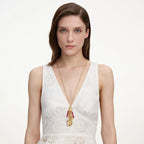 Gold Coral Charm Cluster Necklace