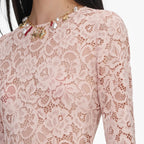 Beige Floral Lace Bodysuit