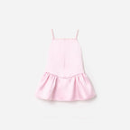 Pink Crepe Sequin Flower Dress