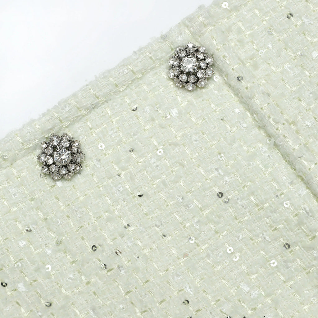 Lime Boucle Mini Dress