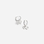 Crystal Bow Hoop Earrings