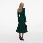Green Keyhole Knit Midi Dress