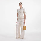 Cream Sequin Knit Top