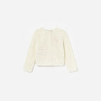 Cream Flower Knitted Cardigan