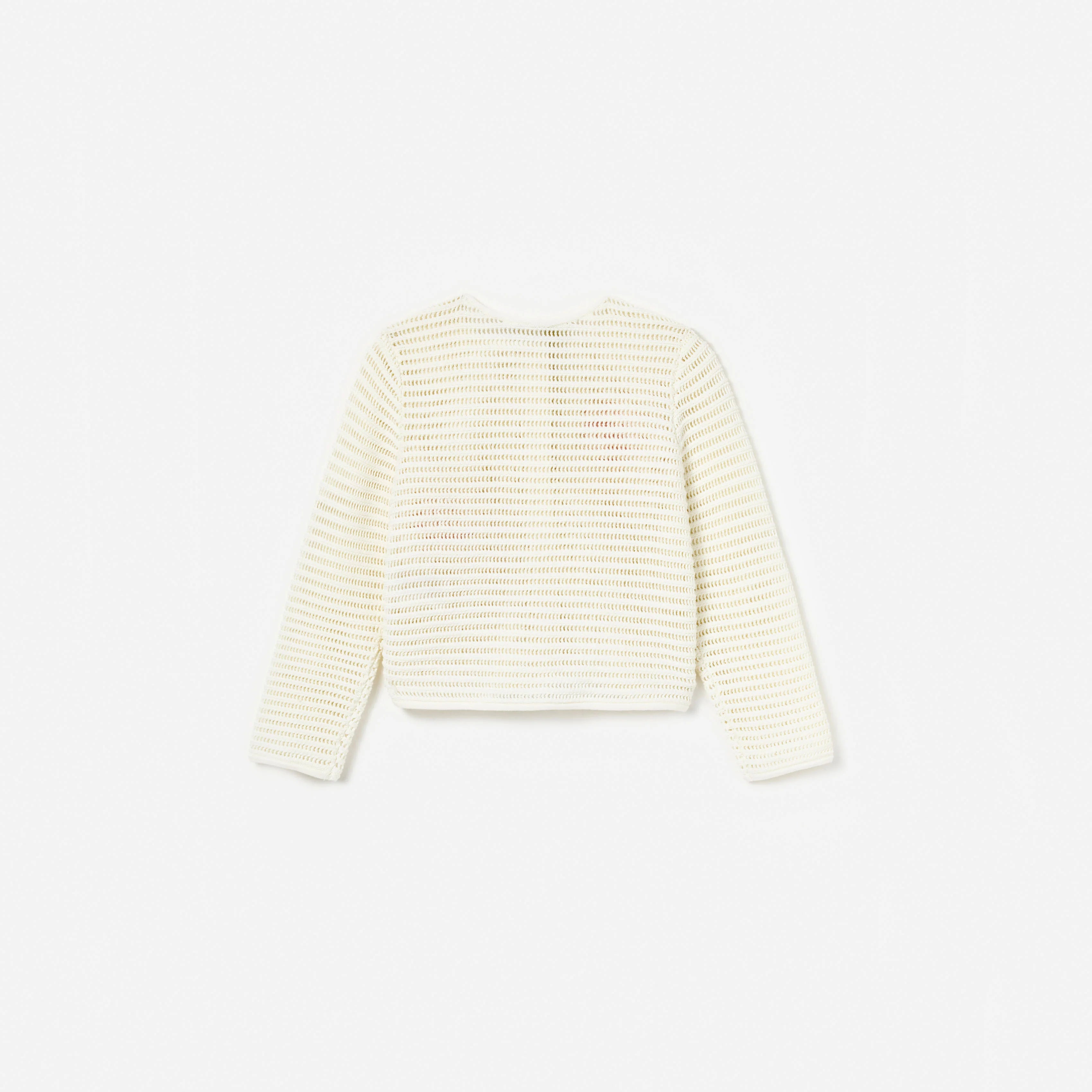 Cream Flower Knitted Cardigan