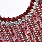 Burgundy Organza Lace Maxi Dress