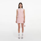 Pink Boucle Lace Collar Mini Dress