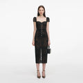 Black Sweetheart Lace Midi Dress