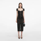 Black Sweetheart Lace Midi Dress