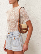 Raffia Convertible Mini Bag