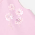 Pink Taffeta Sequin Embellished Dress