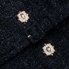Navy Boucle Tailored Midi Dress