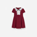 Burgundy Lace Bib Dress