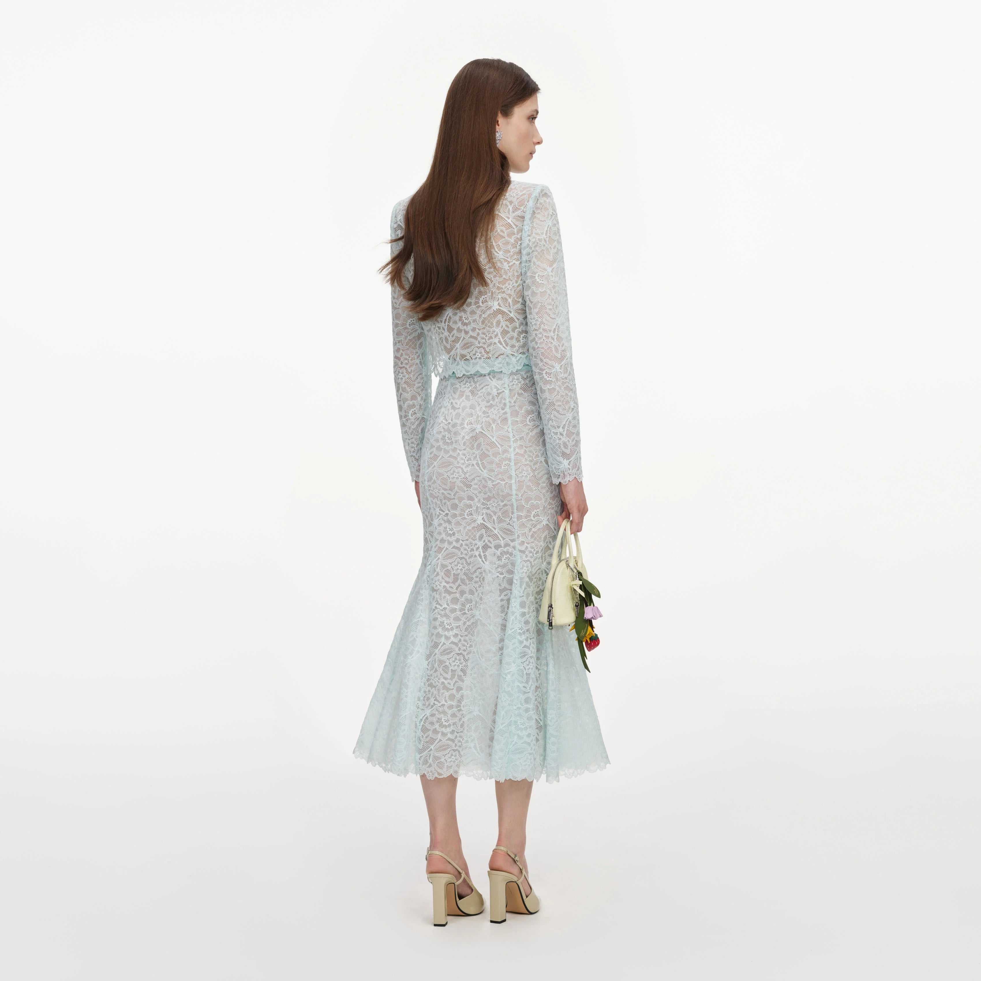 Mint Lace Midi Skirt